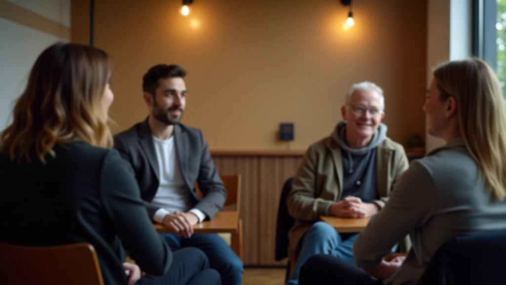 Diverse groep mensen luistert aandachtig naar spreker in intiem zaaltje